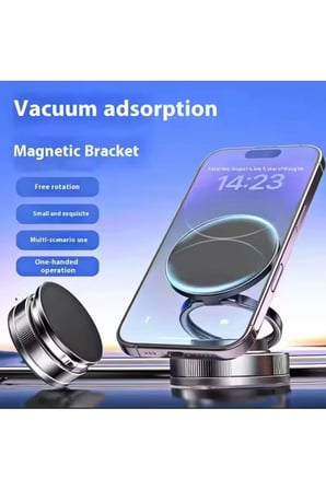 ? Ultra Güçlü Vakumlu Manyetik Telefon Tutucu – 360° Döner, Tek Elle Kullanım!