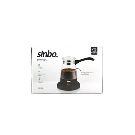 Cam Elektrikli Cezve Türk Kahve Makinesi - 5FİNCAN=500ML Kablosuz Kullanım- 360°DÖNER 600W SCM-2981