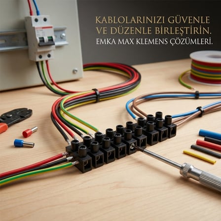 50 Adet Siyah Plastik Sıra Klemens