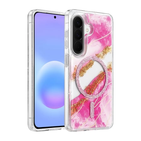 Onegif Samsung Galaxy A56 Lotus Simli Magsafe Kapak - Pembe