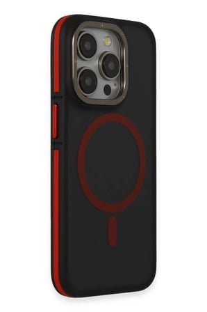 Joko Apple iPhone 14 Pro Max Kılıf Rocky Magsafe Kapak - Siyah-Kırmızı
