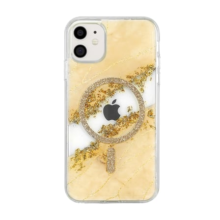 Onegif Apple Uyumlu İphone 11 Lotus Simli Magsafe Kapak - Gümüş