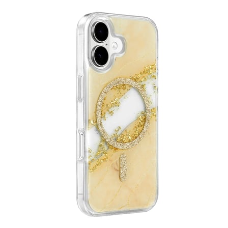 Onegif Apple Uyumlu İphone 16 Lotus Simli Magsafe Kapak - Gümüş