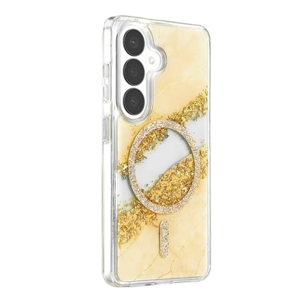 Onegif Samsung Uyumlu Galaxy S26 Lotus Simli Magsafe Kapak - Gümüş