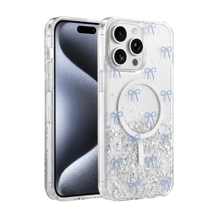 Onegif Apple İphone 15 Pro Max Misk Simli Magsafe Kapak - Desen 3