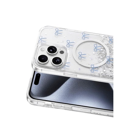 Onegif Apple İphone 15 Pro Max Misk Simli Magsafe Kapak - Desen 3