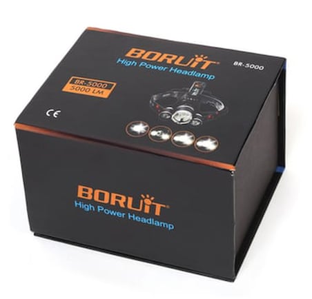 Boruit T6 Kafa Feneri 5000 Lumens 3Xcree Xm-T6+2R5 Lamba Led Kamp Lambası