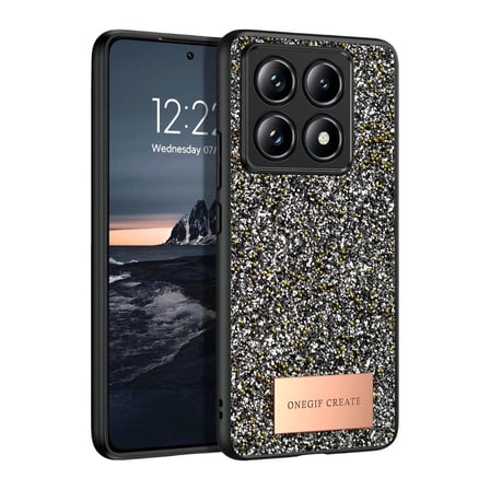 Onegif Xiaomi Mi 14t Pro Bright Simli Kapak - Gümüş