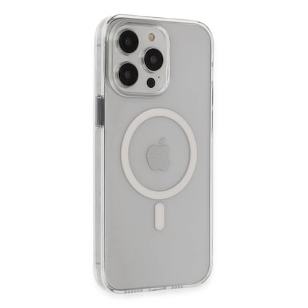 Apple Uyumlu İphone 15 Pro Max Kılıf Tron Şeffaf Magsafe Kapak - Şeffaf