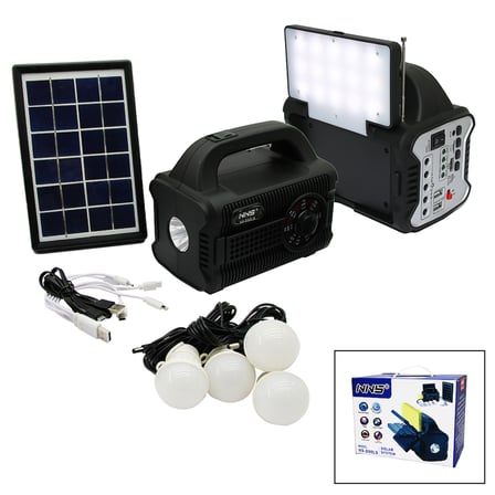 3in1 - solar 2i̇n1 sabit+oynar başlı el feneri - radyo - mp3 bluetooth - usb/ tf port - 4 parça ampul kablolu - powerbank