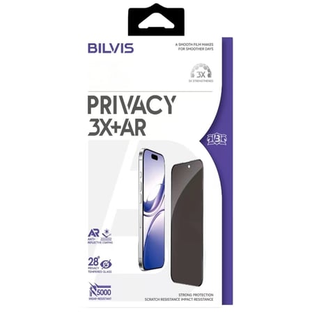 Apple İphone 17 Pro Max Bilvis 3x Ar Hayalet Cam Ekran Koruyucu - Siyah