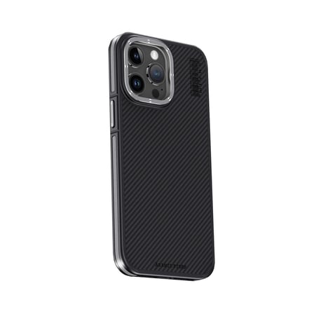 Joko Apple İphone 15 Pro Max Kılıf Aramid 600d Kevlar Karbon Fiber Magsafe Kapak - Gri