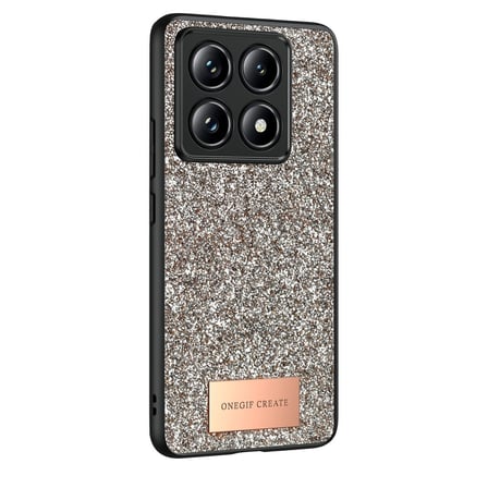 Onegif Xiaomi Uyumlu Mi 14t Pro Bright Simli Kapak - Gold