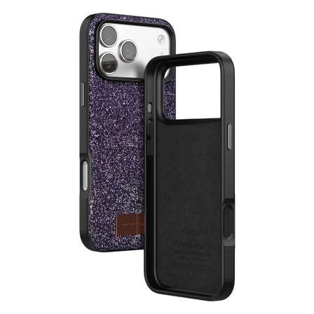 Onegif Apple Uyumlu İphone 17 Pro Max Bright Simli Kapak - Derin Mor