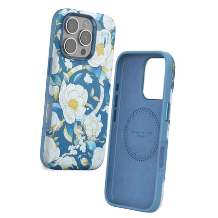 Onegif Apple İphone 16 Pro Max Flower Series Magsafe Kapak - Mavi