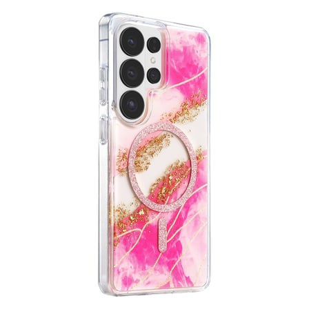 Onegif Samsung Uyumlu Galaxy S26 Ultra Lotus Simli Magsafe Kapak - Pembe