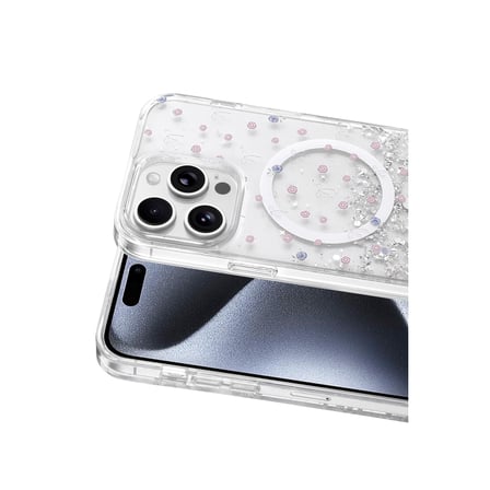 Onegif Apple İphone 15 Pro Max Misk Simli Magsafe Kapak - Desen 1