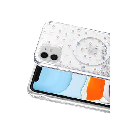 Onegif Apple Uyumlu İphone 11 Misk Simli Magsafe Kapak - Desen 1