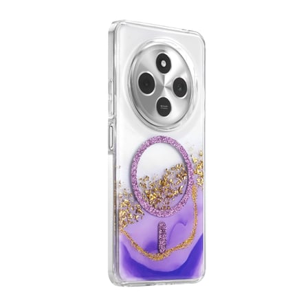 Onegif Xiaomi Uyumlu Redmi 14c Lotus Simli Magsafe Kapak - Mor