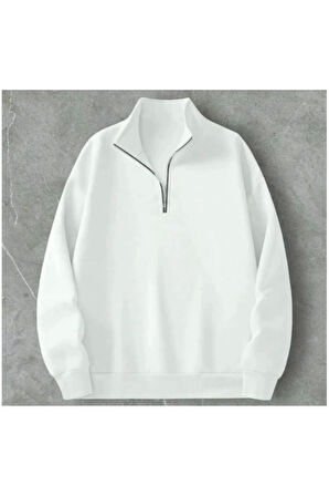 3 iplik yarım fermuarlı sweatshirt şardonlu premium kumaş lc waikiki kalıp