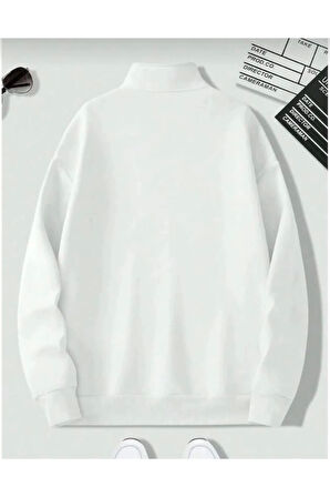3 iplik yarım fermuarlı sweatshirt şardonlu premium kumaş lc waikiki kalıp