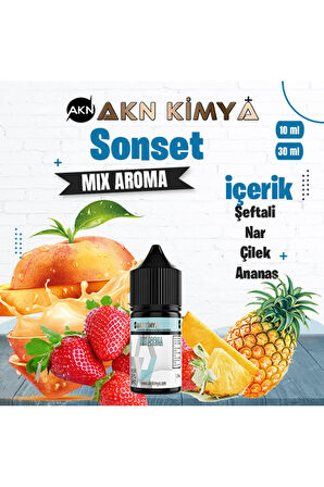 Sonset Mix Aroma Şeftali Çilek Ananas Gıda Aroması 10 ml
