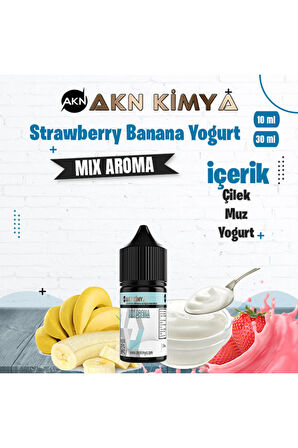 Strawberry Banana Yoğurt Mix Aroma Çilek Muz Yoğurt Gıda Aroması 10 ml