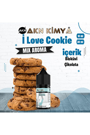 İ Love Cookie Mix Aroma Bisküvi Çikolata Gıda Aroması 10 ml