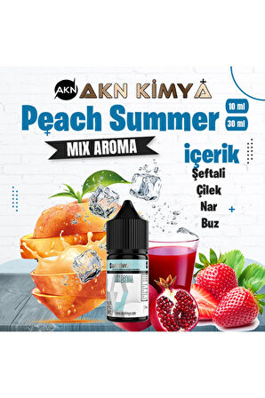 Peach Summer Mix Aroma Şeftali Çilek Nar Buz Gıda Aroması 10 ml