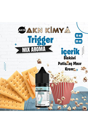 Trigger Mix Aroma Bisküvi Patlamış Mısır Gıda Aroması 10 ml