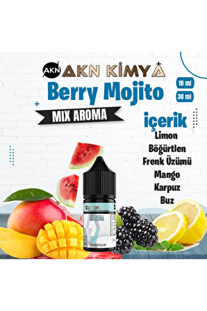 Berry Mojito Mix Aroma Limon Böğürtlen Frenk Üzümü Buz Gıda Aroması 10 ml
