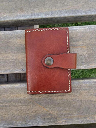 Hakiki Deri Akordiyon Cüzdan Kartlık