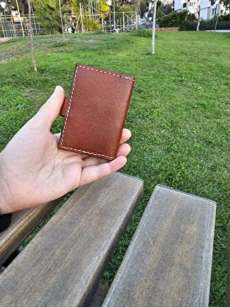 Hakiki Deri Akordiyon Cüzdan Kartlık