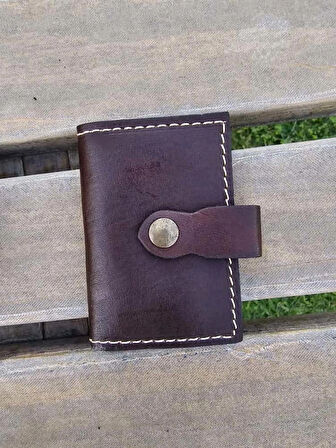 Hakiki Deri Akordiyon Cüzdan Kartlık