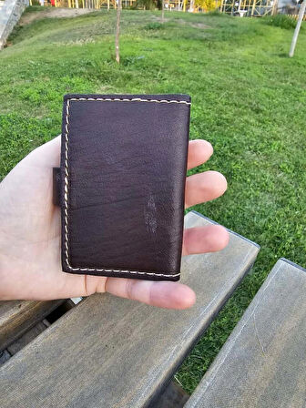 Hakiki Deri Akordiyon Cüzdan Kartlık