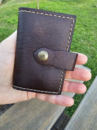 Hakiki Deri Akordiyon Cüzdan Kartlık