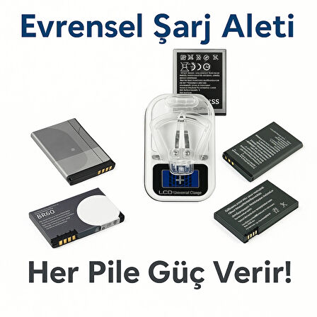  LED Ekranlı Evrensel Li-Ion Batarya Şarj Cihazı + USB Girişli