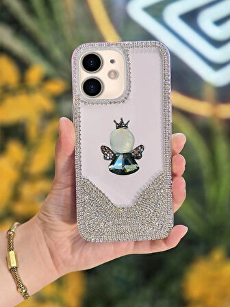 iPhone 11 Uyumlu 3 Boyutlu Karakterli Taşlı Premium Lux Koruyucu Telefon Kılıfı