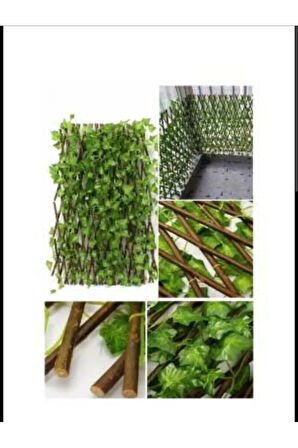yapay çit 60x300 cm ,açılır kapanır Ahşap Dekoratif Bahçe duvar çıtı 2 adet
