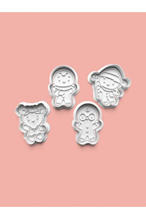 Zencefilli Kurabiye Adam Kurabiye Kalıbı Ve Şeker Hamuru Kalıbı 4'lü set