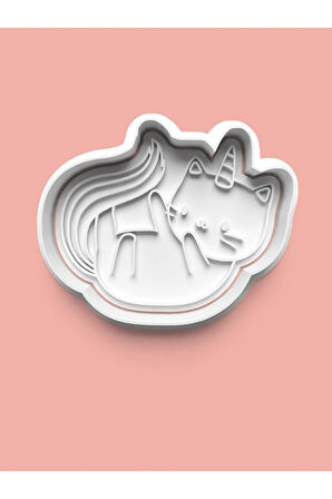 Unicorn Temalı Kedi Figürü Kurabiye Kalıbı Ve Şeker Hamuru Kalıbı