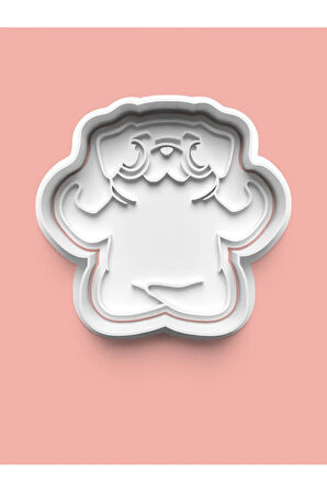 Yoga Yapan Pug Köpeği Figürü Kurabiye Kalıbı Ve Şeker Hamuru Kalıbı