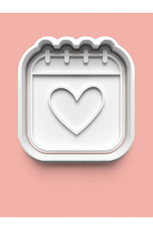 Kalp Figürlü Takvim Kurabiye Kalıbı Ve Şeker Hamuru Kalıbı