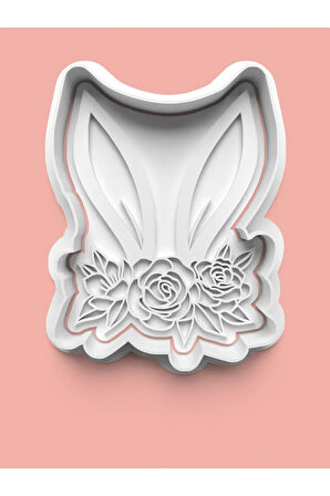 Çiçek Temalı Tavşan Kulakları Kurabiye Kalıbı Ve Şeker Hamuru Kalıbı