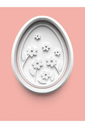 Çiçek Figürlü Yumurta Kurabiye Kalıbı Ve Şeker Hamuru Kalıbı