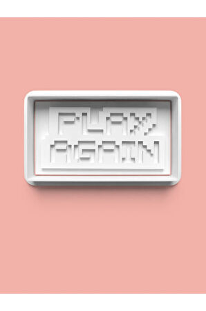 Play Again Oyun Sloganı Kurabiye Kalıbı Ve Şeker Hamuru Kalıbı