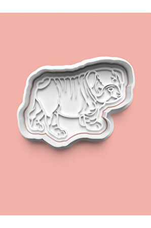 English Bulldog Köpek Figürü Kurabiye Kalıbı Ve Şeker Hamuru Kalıbı
