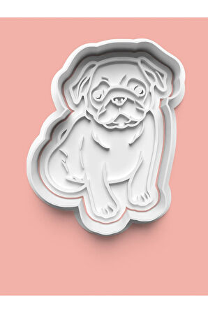 Pug Köpek Figürü Kurabiye Kalıbı Ve Şeker Hamuru Kalıbı