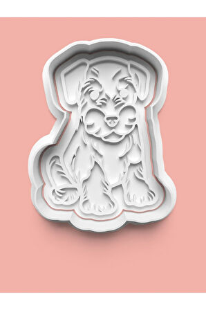 Schnauzer Miniature Köpek Figürü Kurabiye Kalıbı Ve Şeker Hamuru Kalıbı