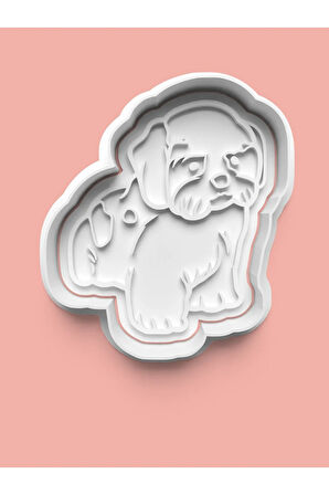 Shih Tzu Köpek Figürü Kurabiye Kalıbı Ve Şeker Hamuru Kalıbı